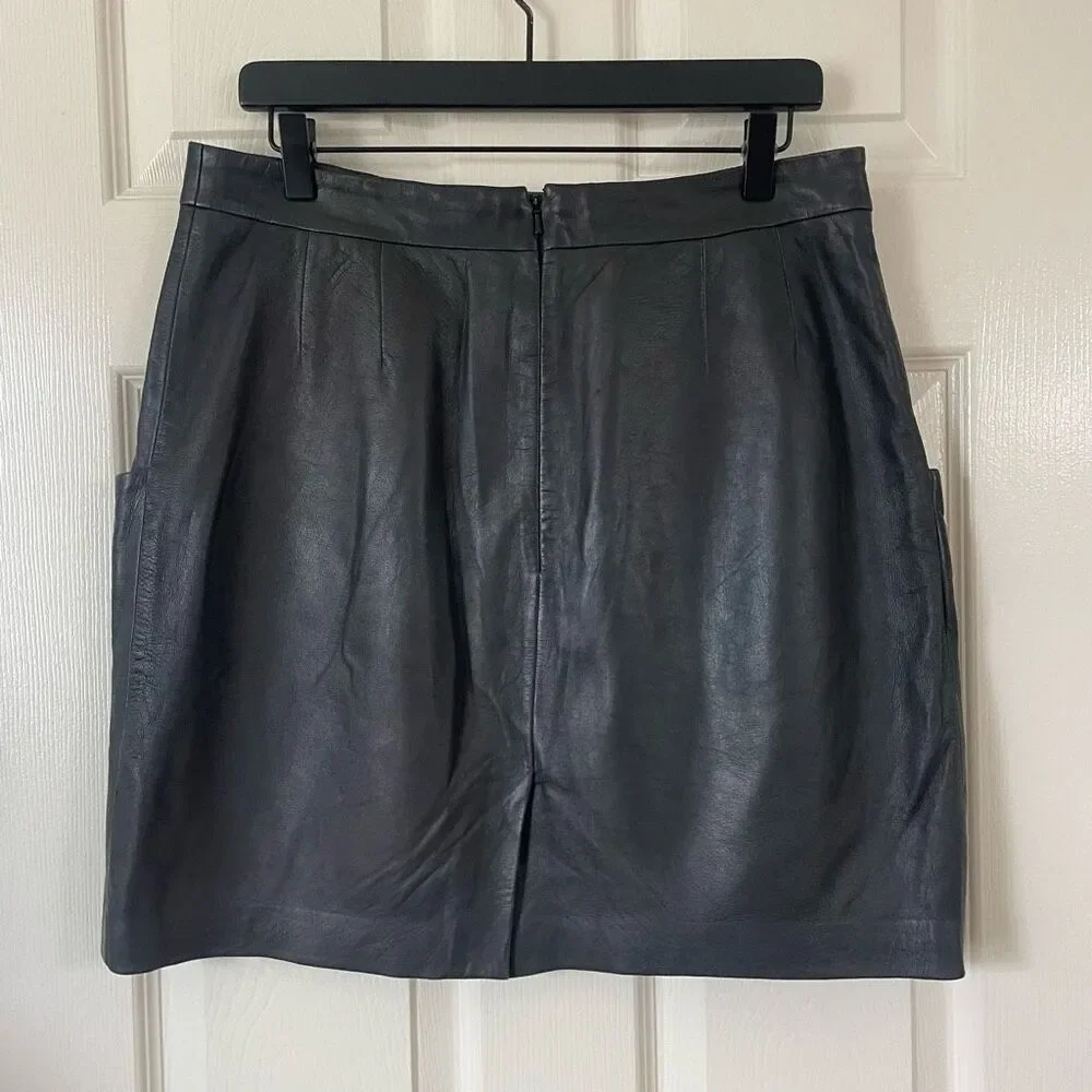 Halogen Genuine Leather Skirt Black Size 12P